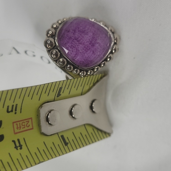 NWOT LAGOS HEAVY BAND Caviar faceted charoite doublet Maya purple silver RING 7 - Picture 7 of 13